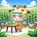 ペパーミントのキリン着ぐるみちび子ちゃん 2枚目