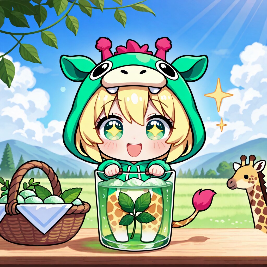ペパーミントのキリン着ぐるみちび子ちゃん