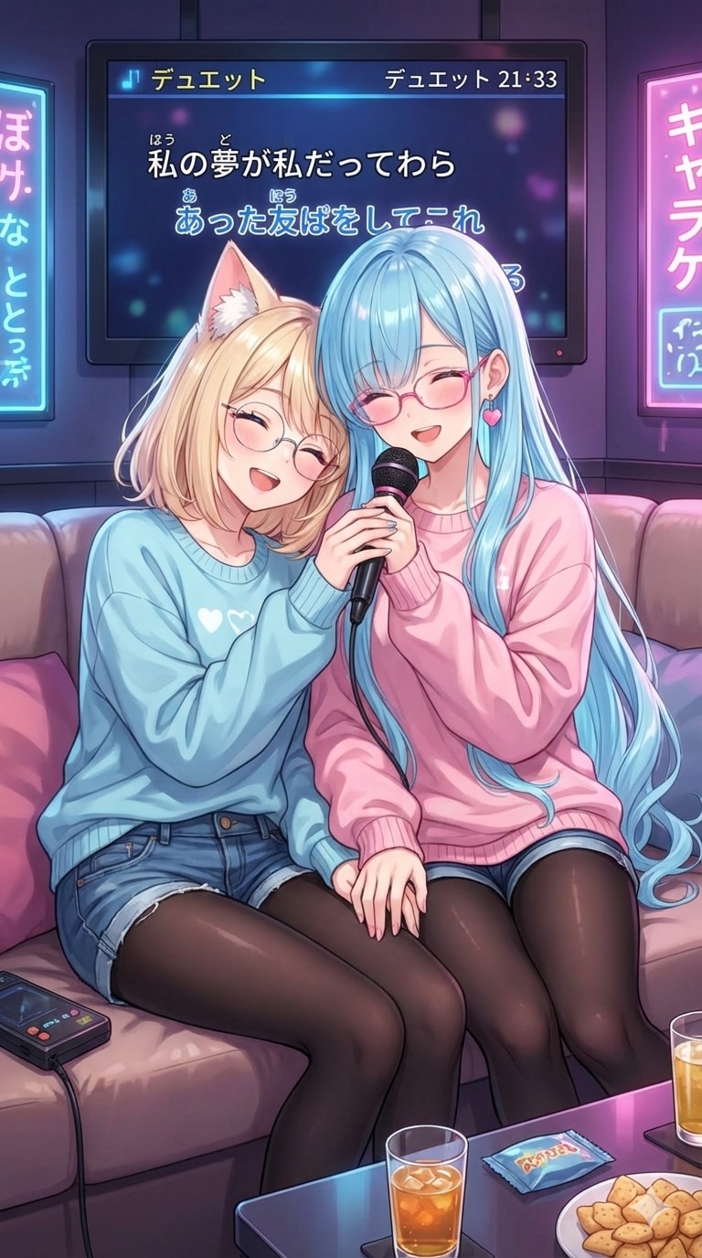 二人でカラオケ | の人気AIイラスト・グラビア