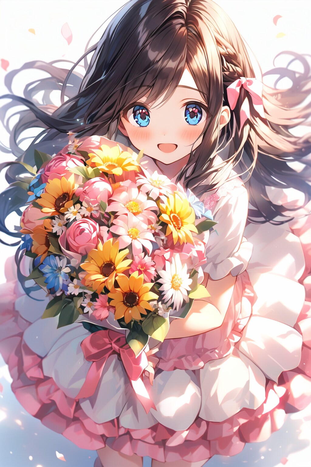 花束の少女 | の人気AIイラスト・グラビア