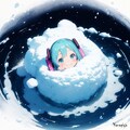 海と雪とミク 4枚目
