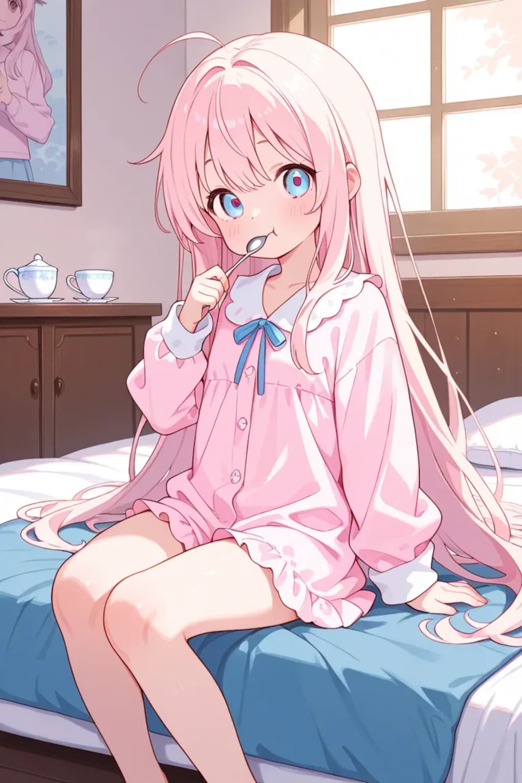 ロリちゃんお風邪でこんこん《SeaArt》