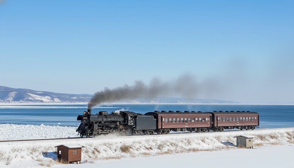 春が近づくオホーツク海沿線