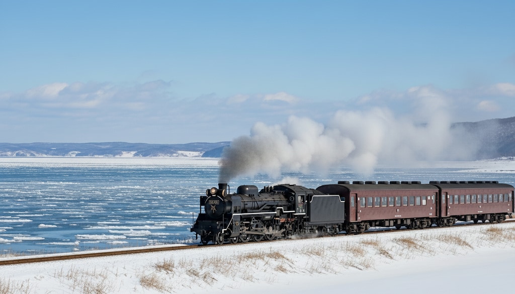 春が近づくオホーツク海沿線