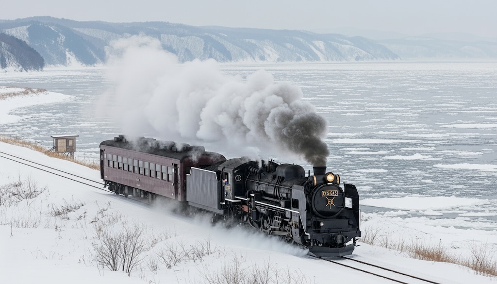 春が近づくオホーツク海沿線