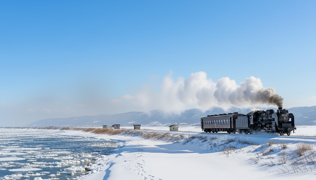 春が近づくオホーツク海沿線