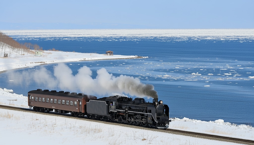 春が近づくオホーツク海沿線