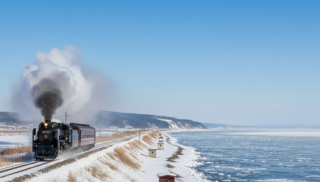 春が近づくオホーツク海沿線