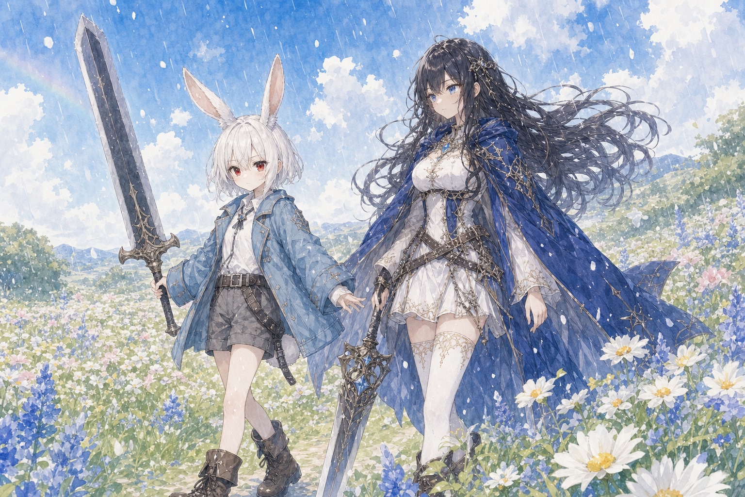 ウィーリヤとヨナと花畑