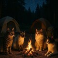 キャンプする猫 3枚目