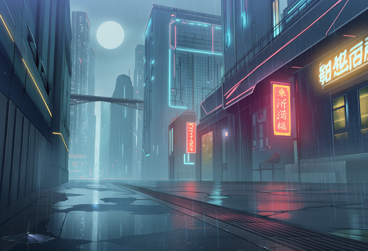 雨降る都市