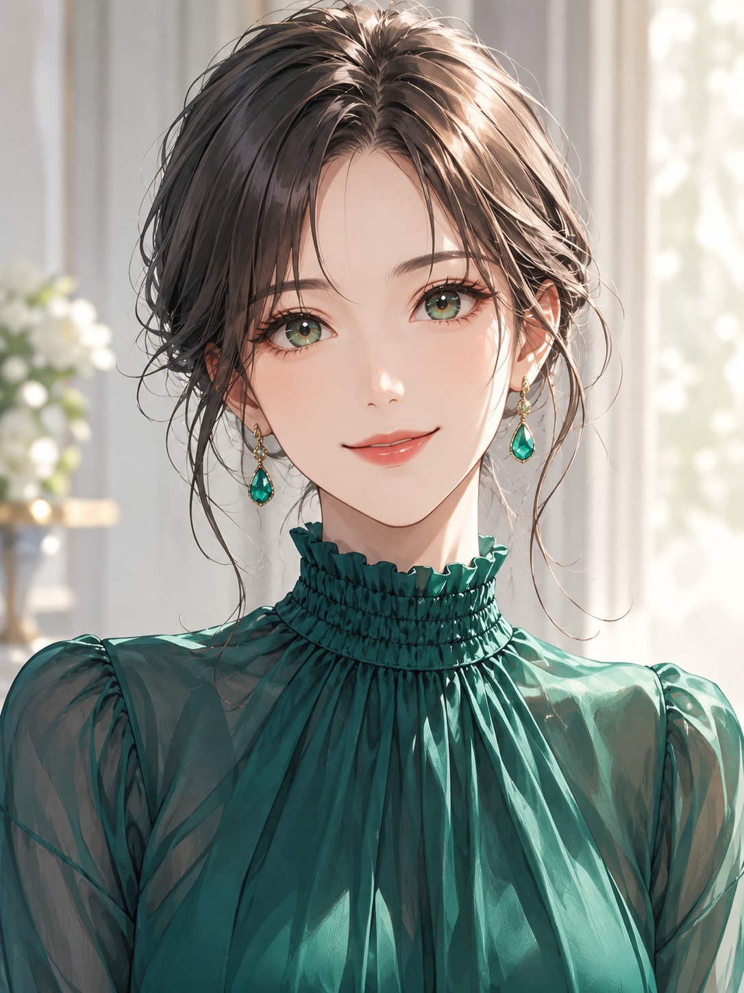 エメラルドの女性　2枚 | の人気AIイラスト・グラビア