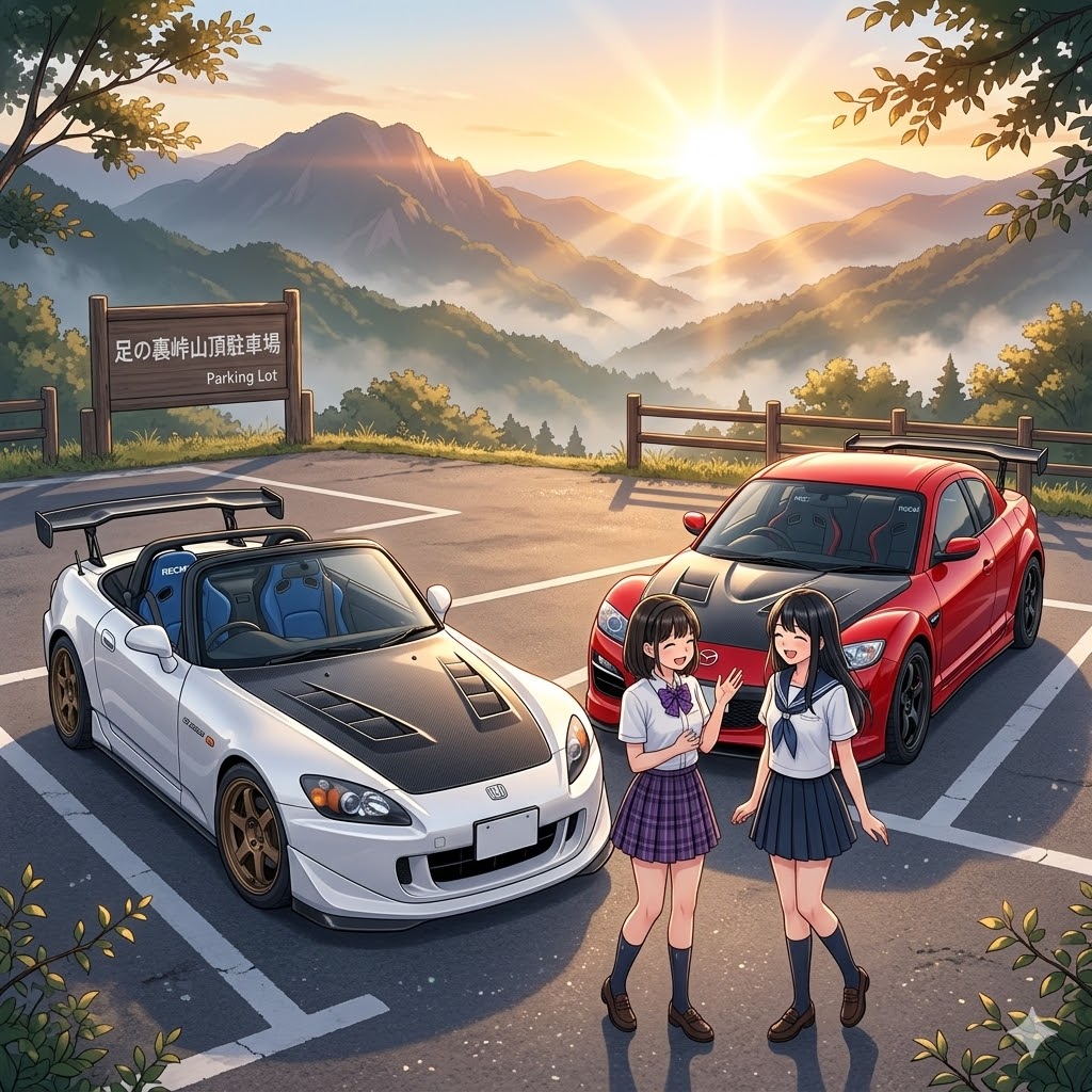 おはようございます♪峠の駐車場 | の人気AIイラスト・グラビア