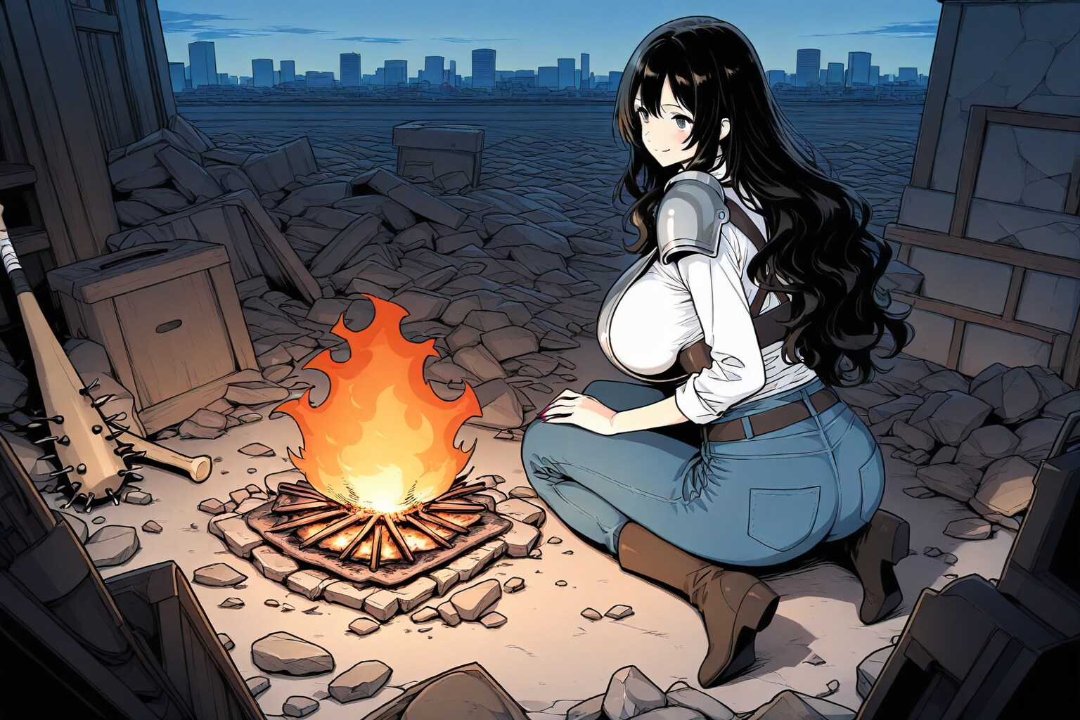 崩壊した世界でも懸命に生きるお姉さん | の人気AIイラスト・グラビア