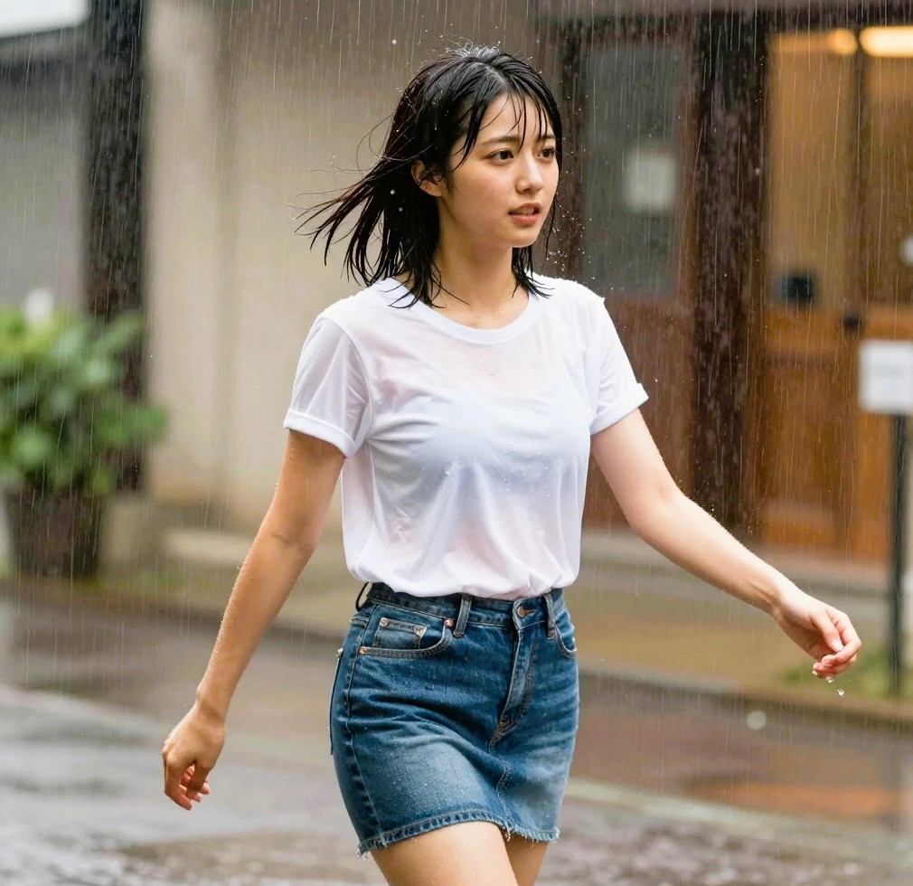 降り出した雨