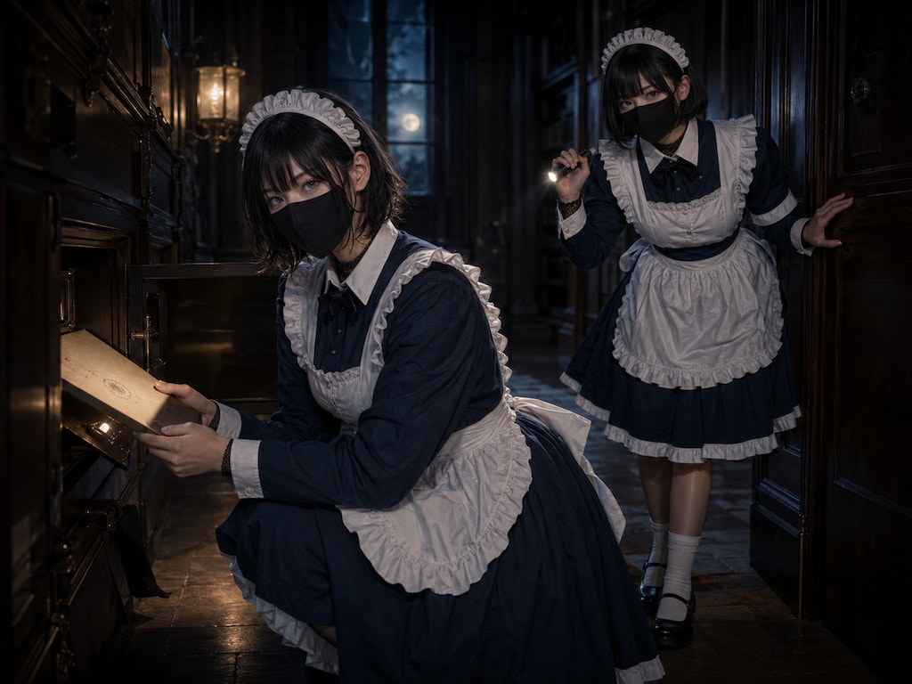 昼夜を共にするメイド3号とメイド13号
