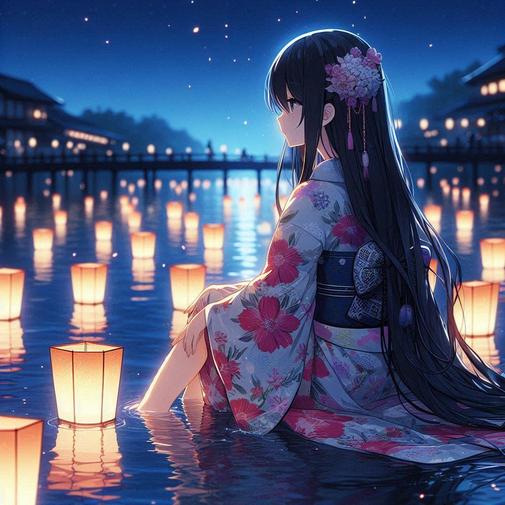 灯篭流し | の人気AIイラスト・グラビア