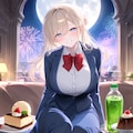 『アイドルさん』と花火(PixAI版) 2枚目