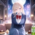 『アイドルさん』と花火(PixAI版) 3枚目
