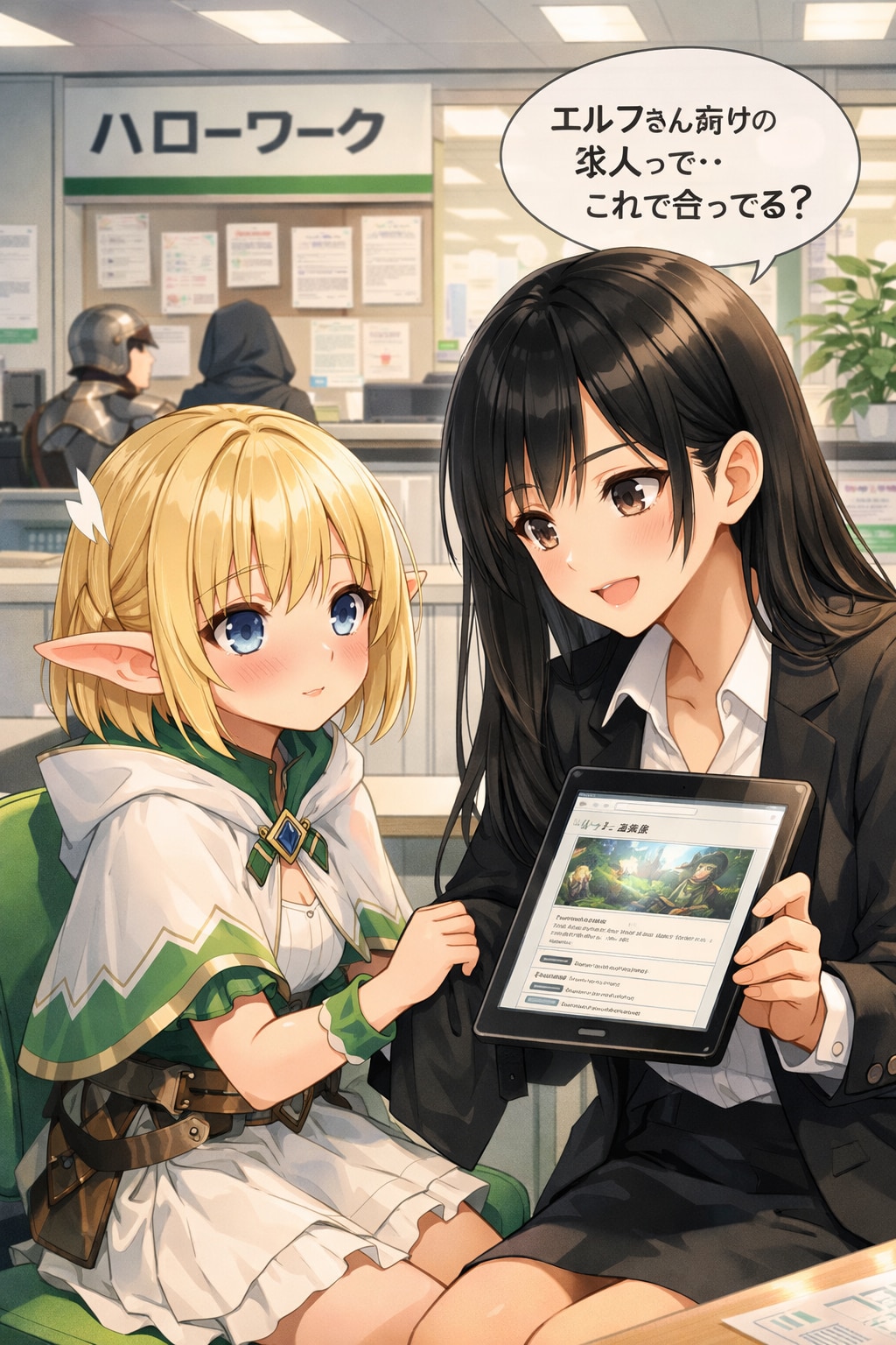 ハロワ行ったら就職した。（ハローワークの日　01） | の人気AIイラスト・グラビア