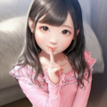 ピンクのシャツの女の子人差し指 3枚目