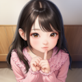 ピンクのシャツの女の子人差し指 11枚目
