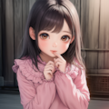 ピンクのシャツの女の子人差し指 7枚目