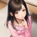 ピンクのシャツの女の子人差し指 5枚目