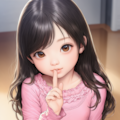 ピンクのシャツの女の子人差し指 6枚目
