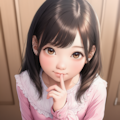 ピンクのシャツの女の子人差し指 8枚目