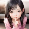 ピンクのシャツの女の子人差し指 12枚目