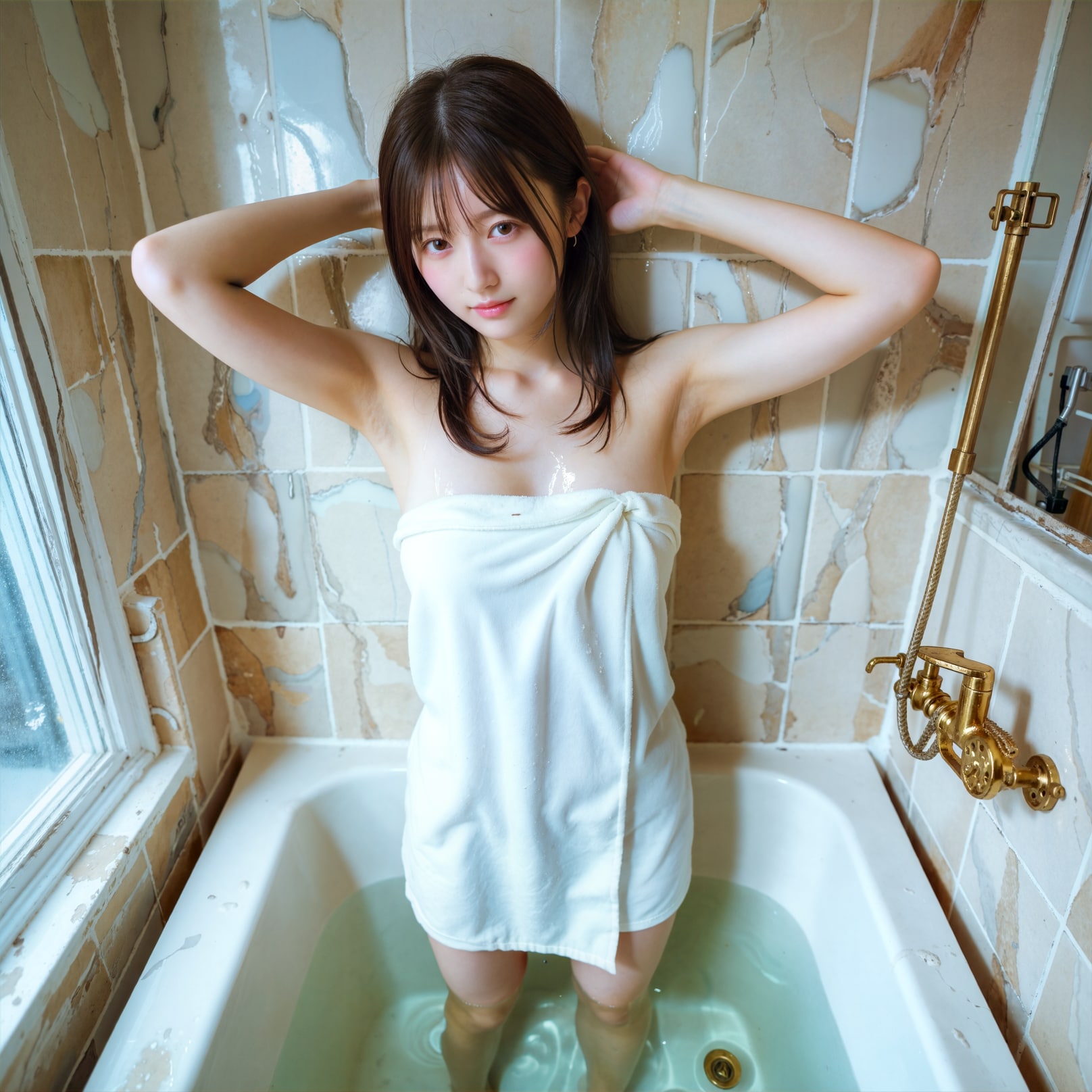 通りで合った女性とバスタイム