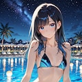 【企画：涼】ナイトプールで涼をとる② 3枚目