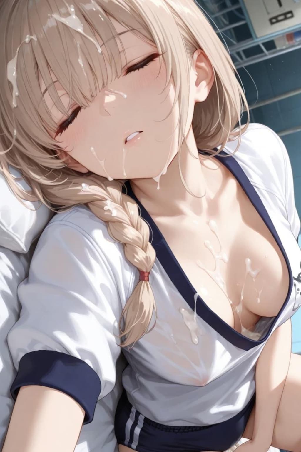 保健室で寝てる子に