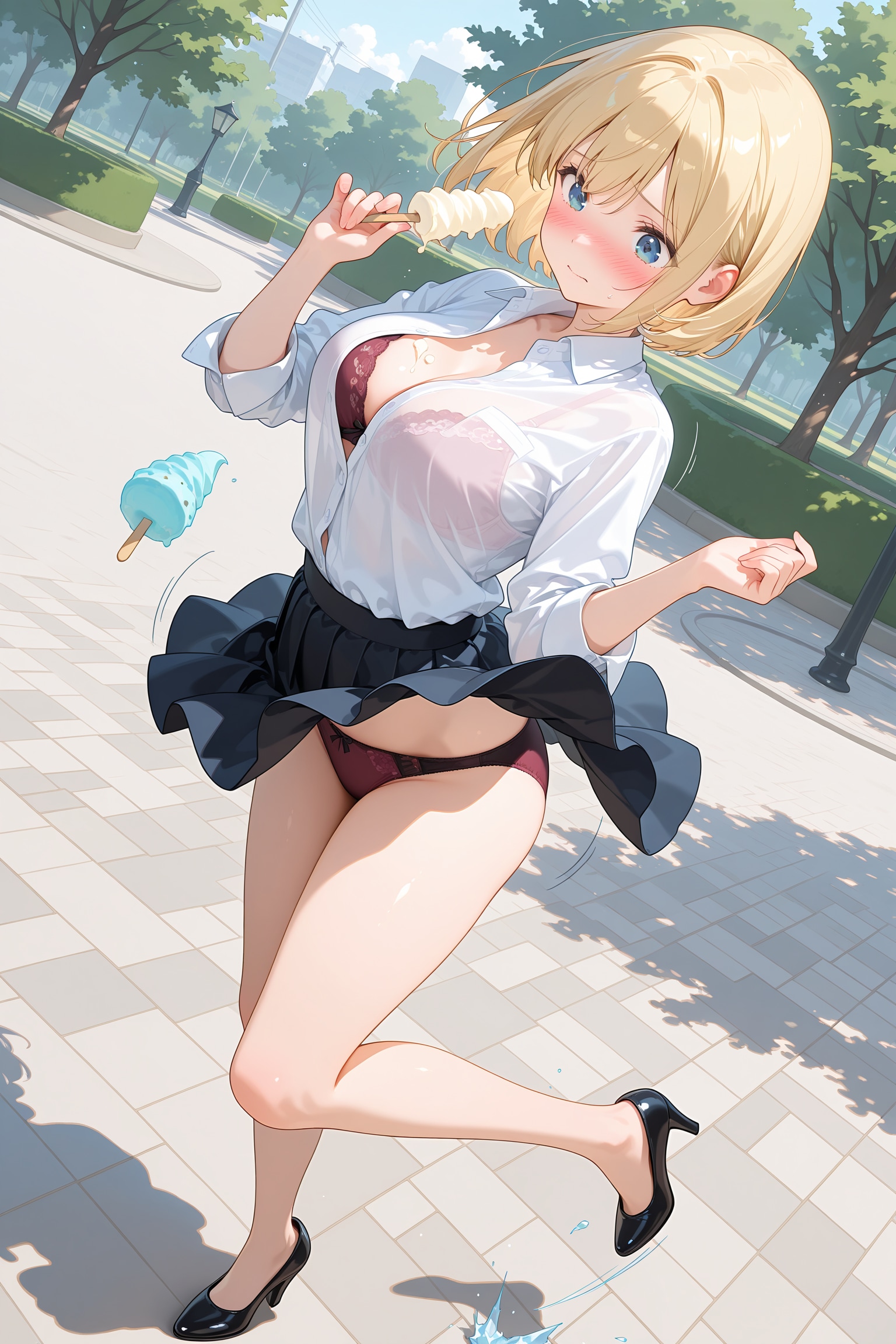 突風でパンティーが…🌀