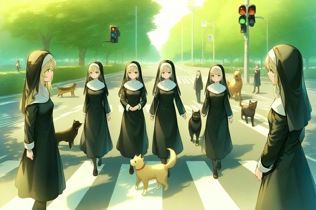 聖女と動物たちの登校