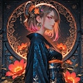 影と花と少女 2枚目