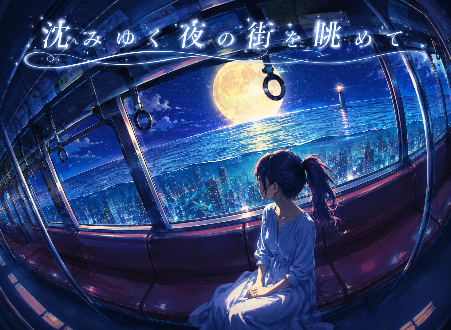 沈みゆく夜の街を眺めて | の人気AIイラスト・グラビア