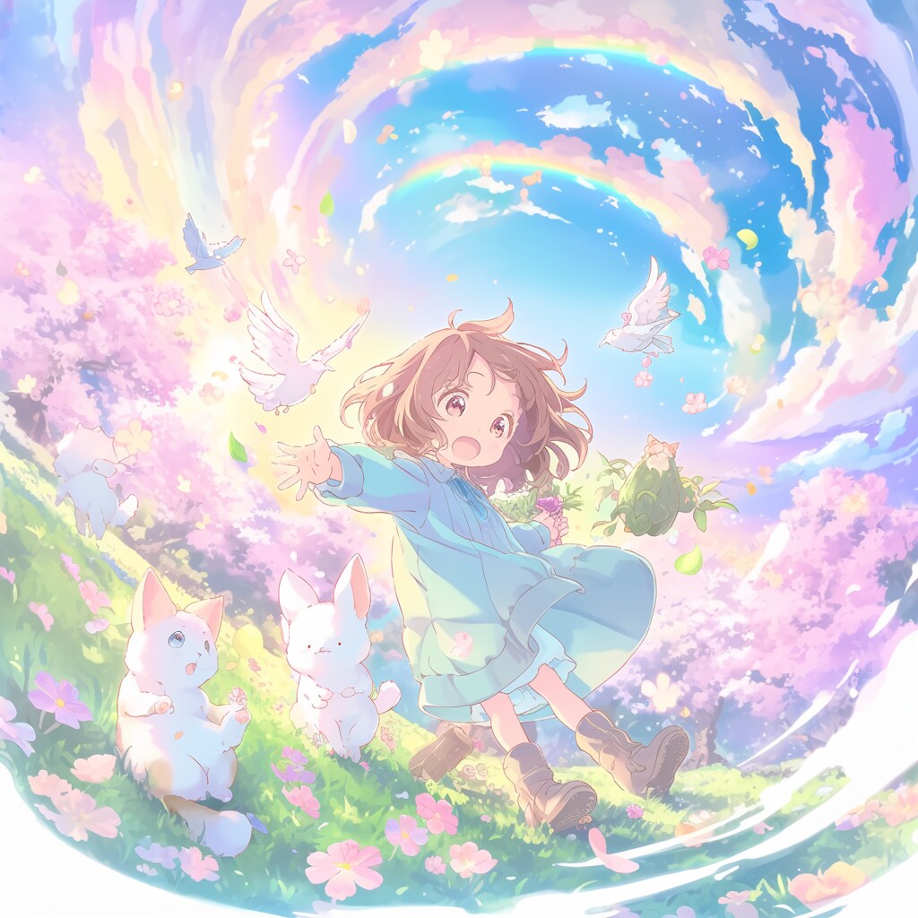 動物と女の子 animals and a girl
