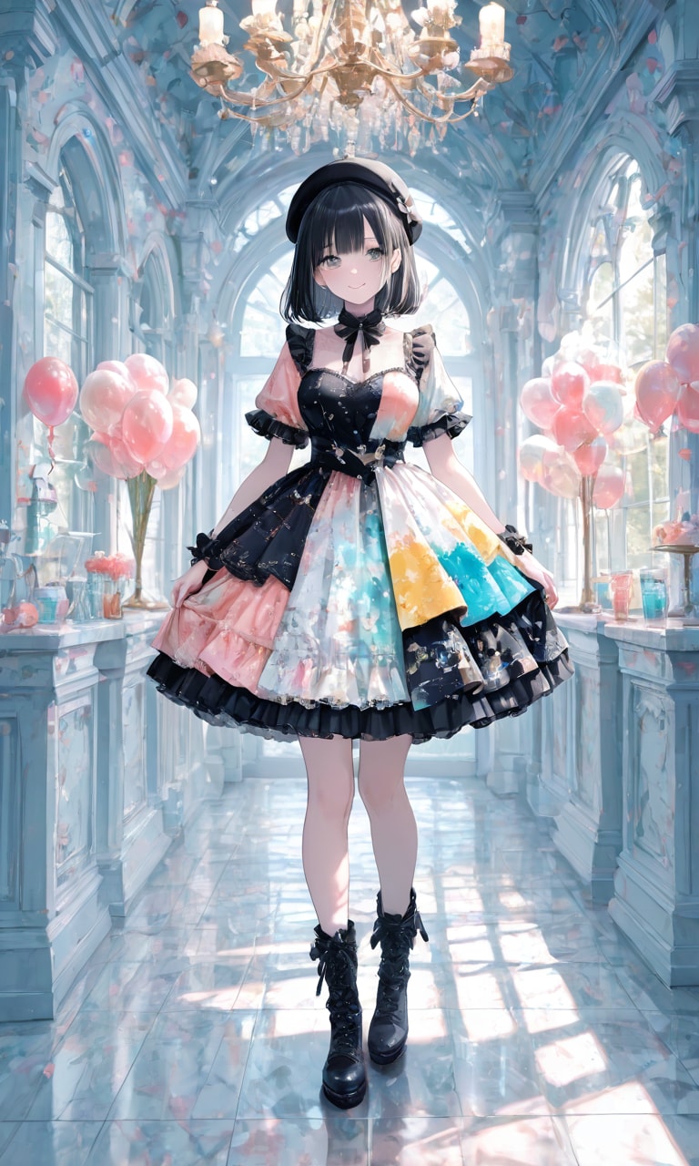 カラフルなドレスの子 | の人気AIイラスト・グラビア