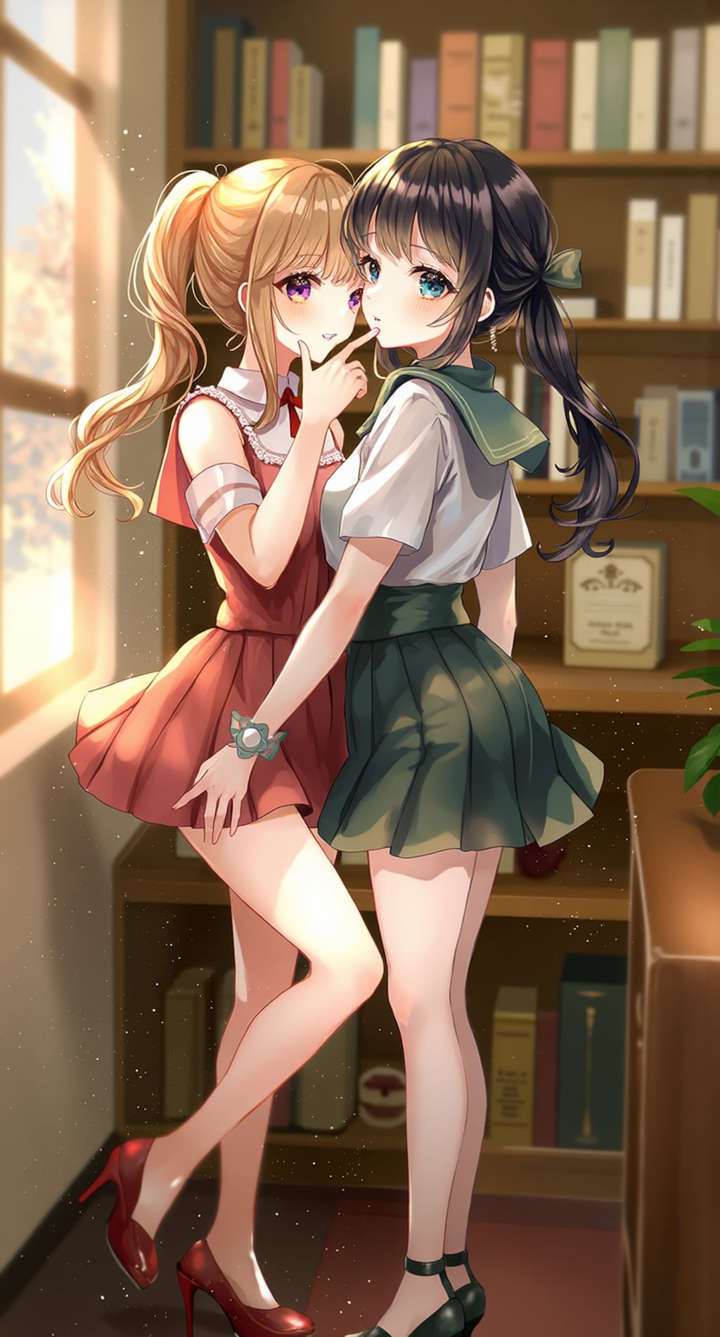 書斎の陽光に寄り添う