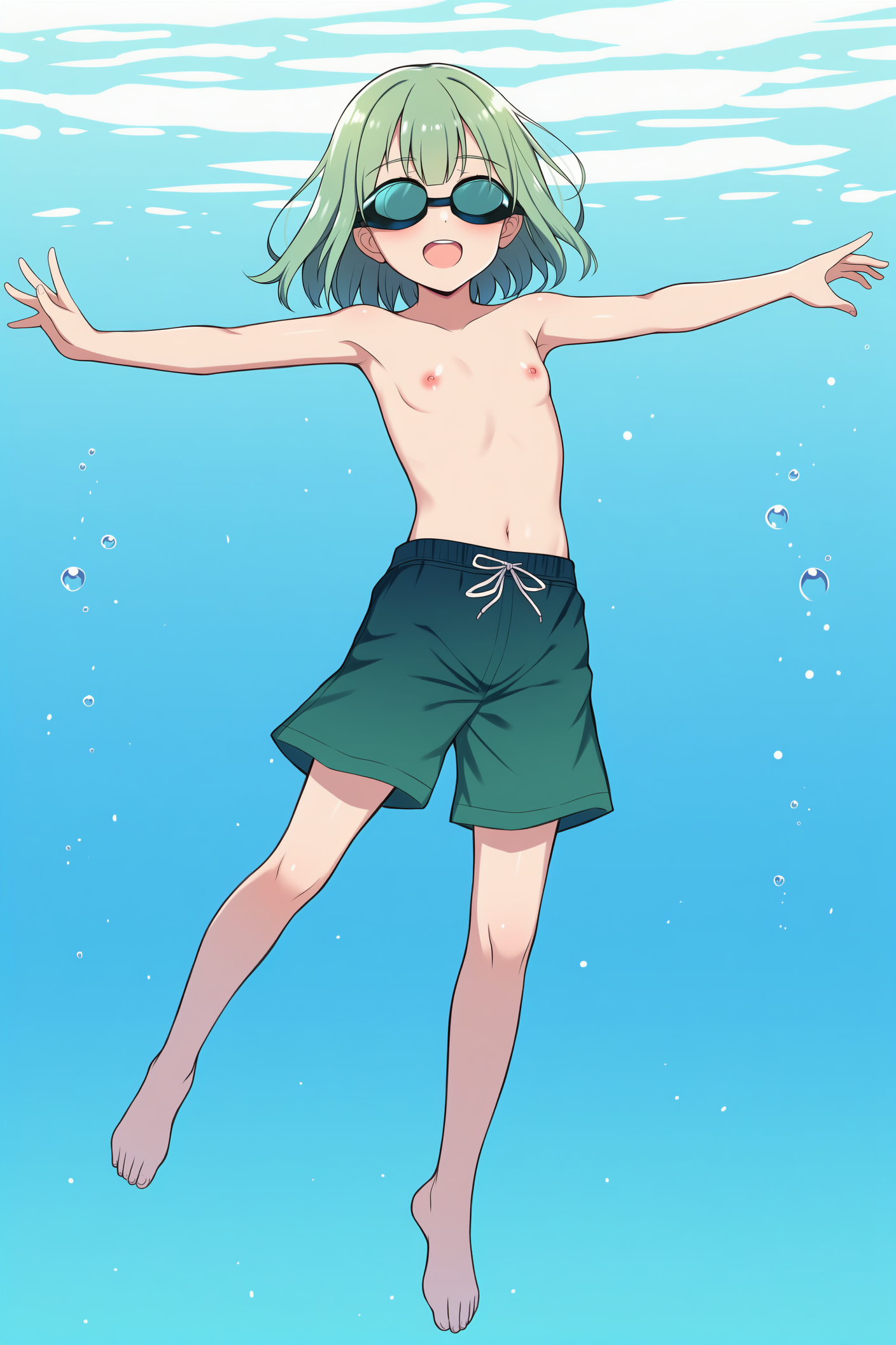 水中男水着チャレンジ