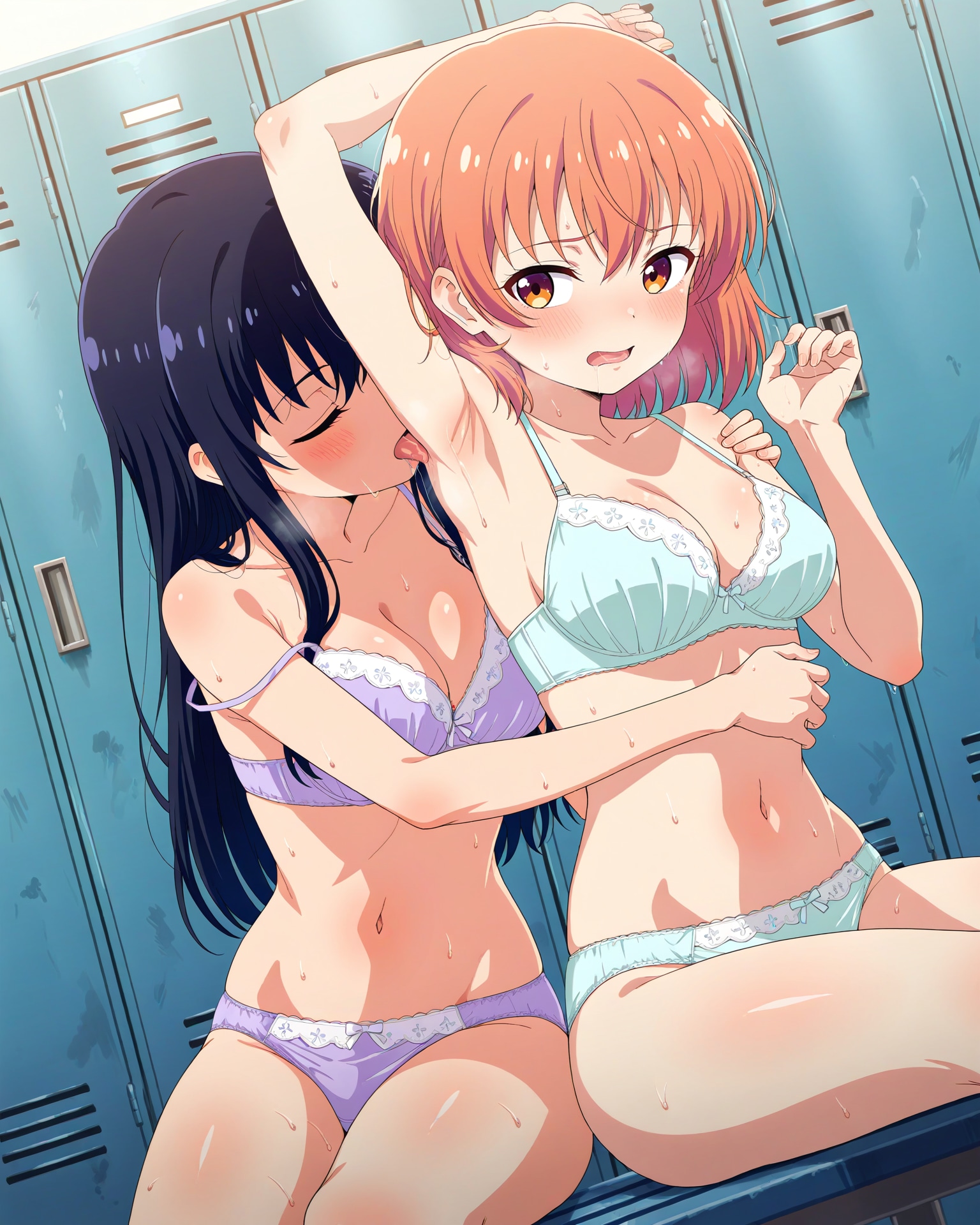 更衣室で舐められてる子
