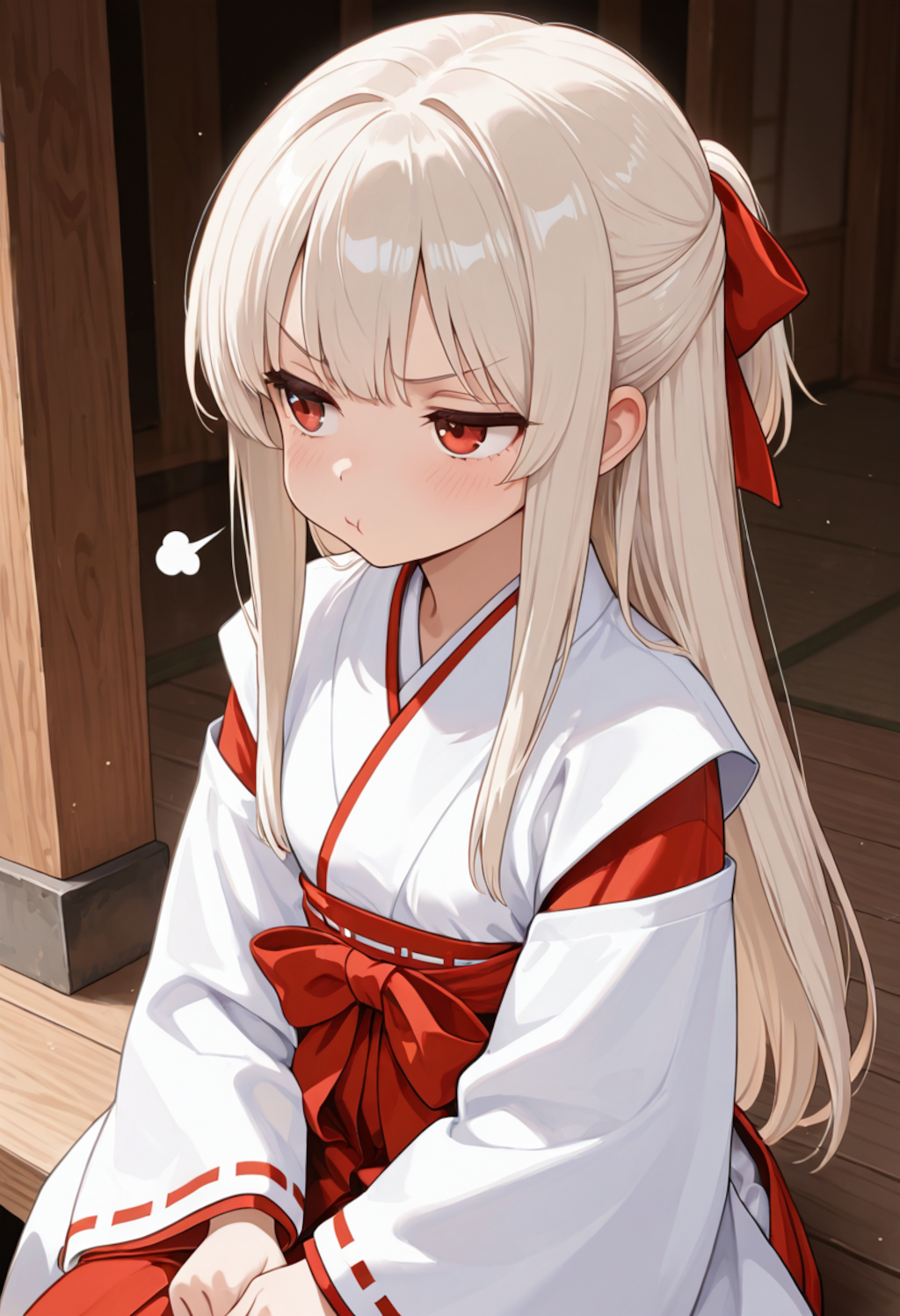 おかんむり巫女さん