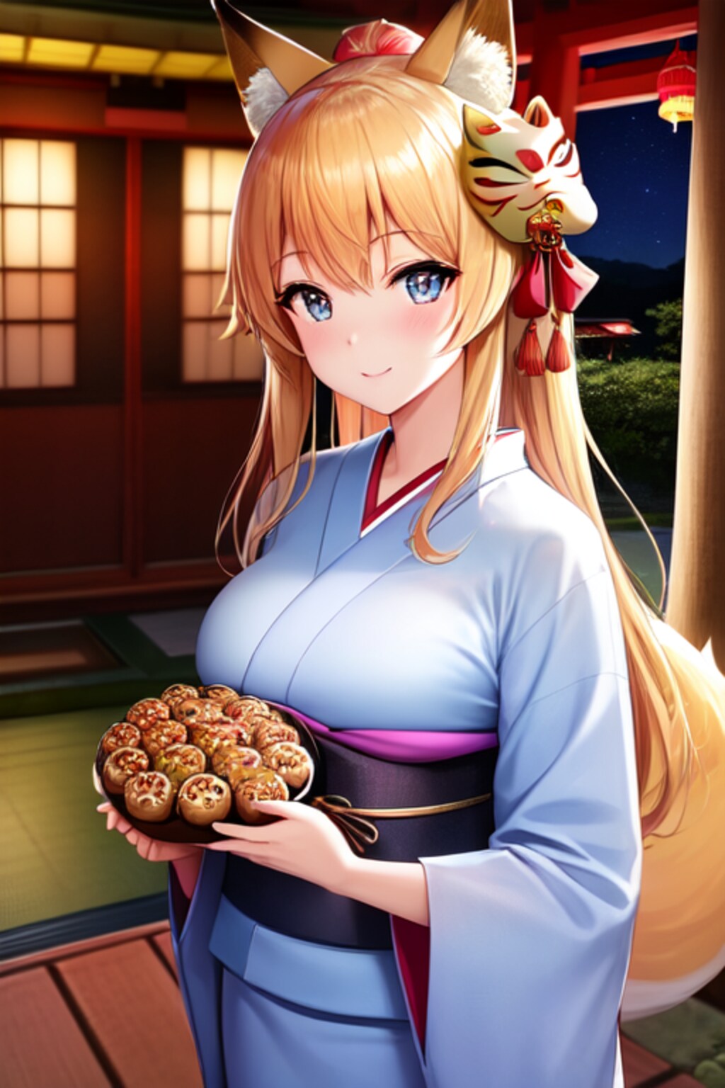 お稲荷ちゃんと縁日とたこ焼き