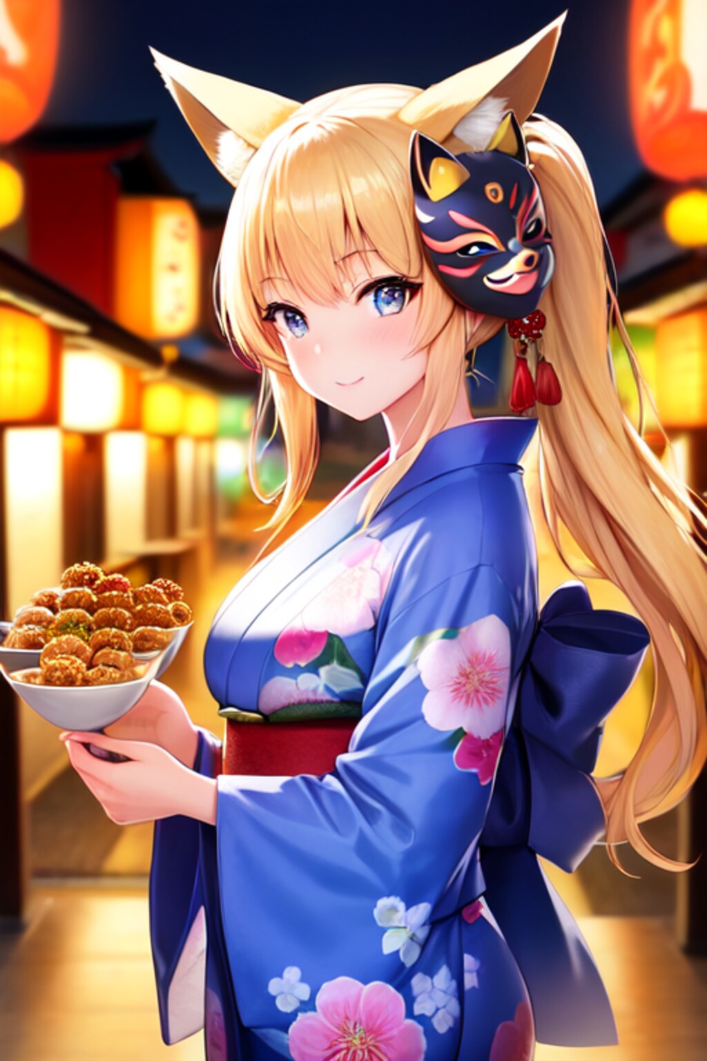 お稲荷ちゃんと縁日とたこ焼き