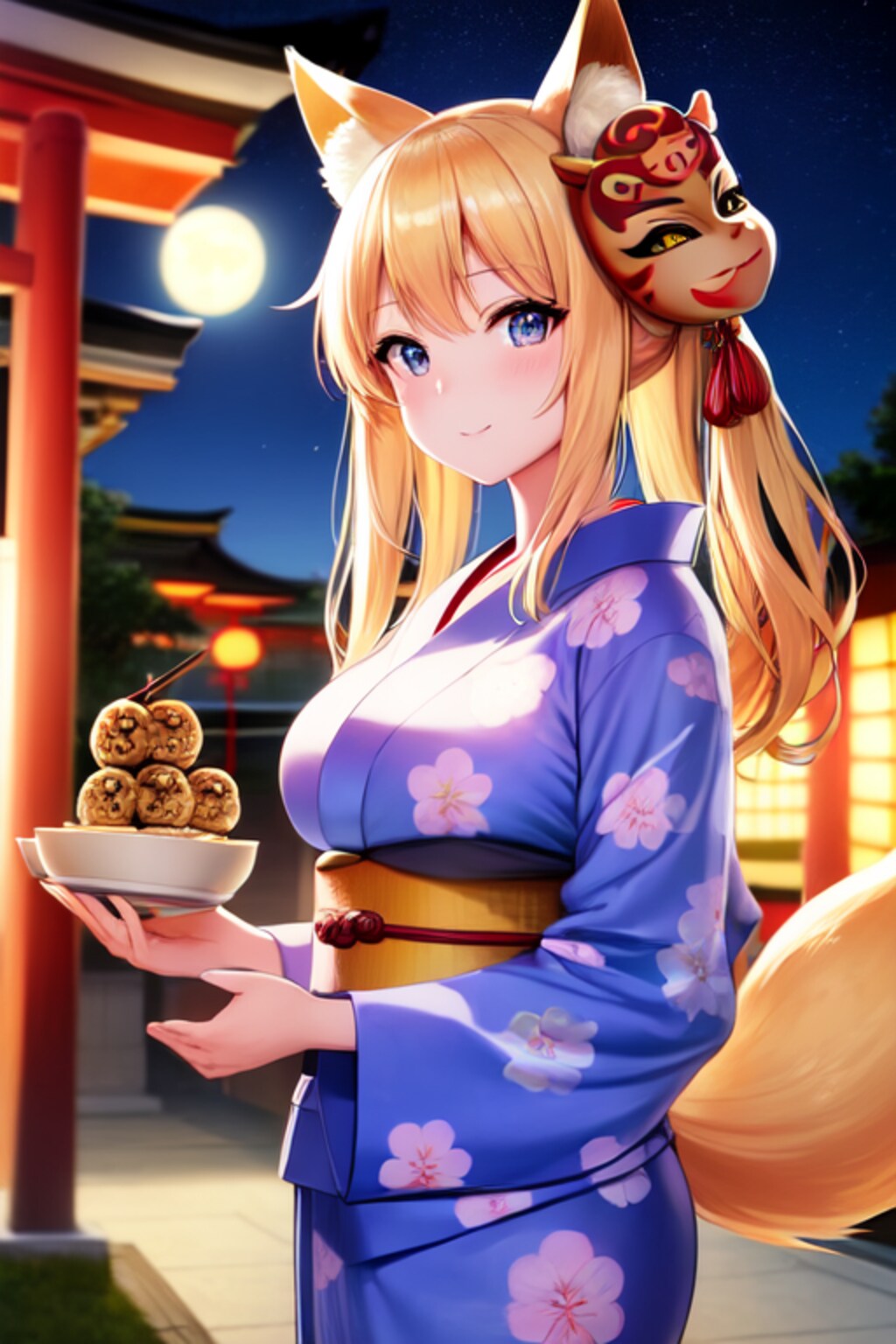 お稲荷ちゃんと縁日とたこ焼き