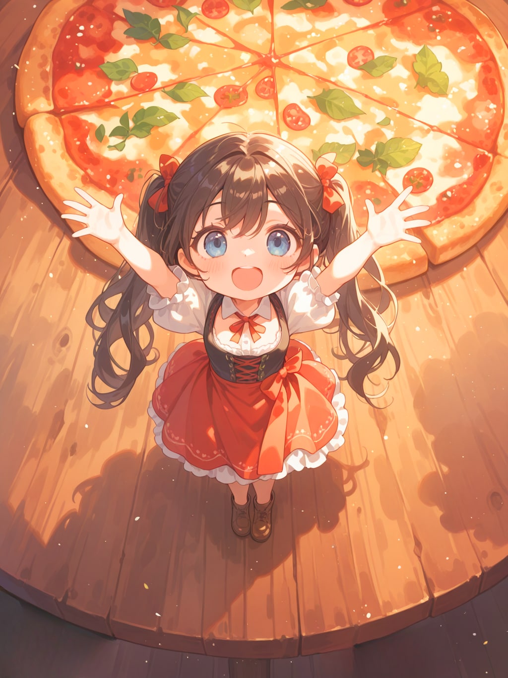 こんなに大きなピザ食べきれるかな