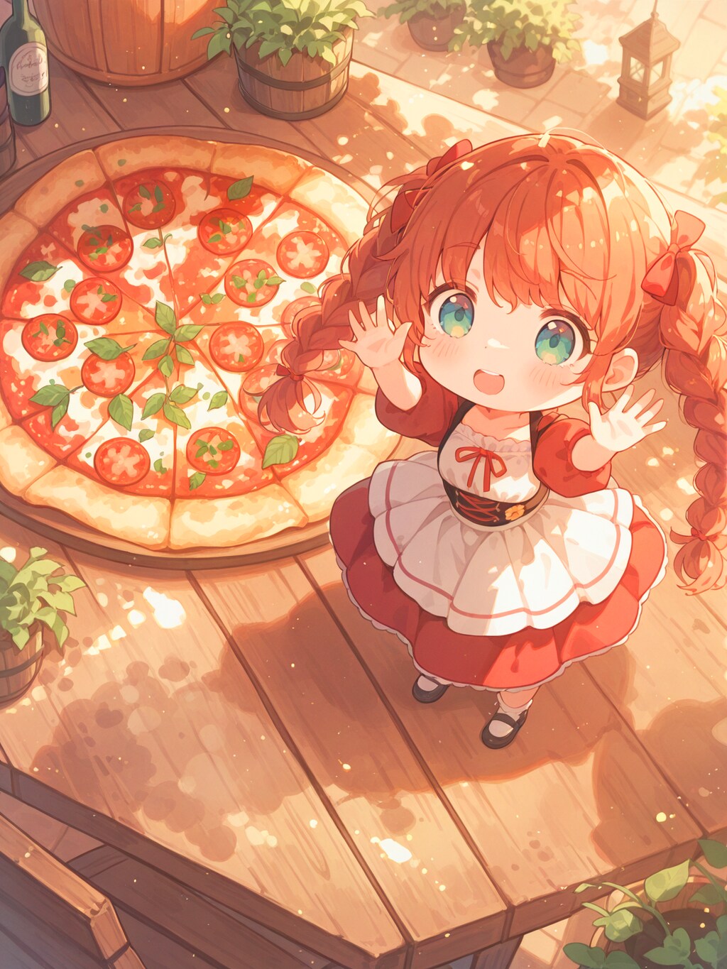 こんなに大きなピザ食べきれるかな