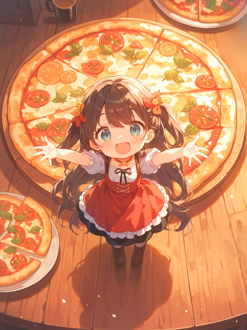 こんなに大きなピザ食べきれるかな